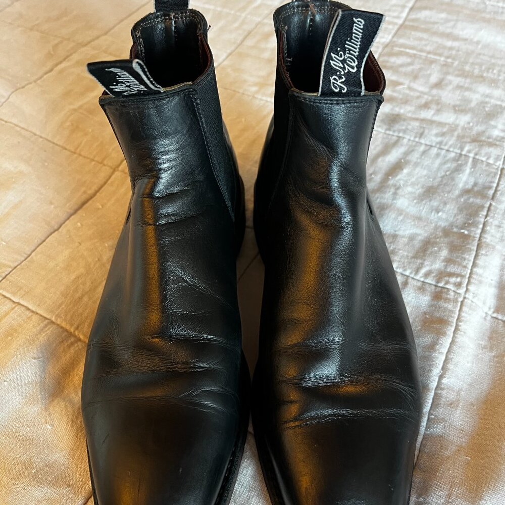 R.M. Williams Comfort Craftsman Black Yearling Leather Chelsea Boots 8F